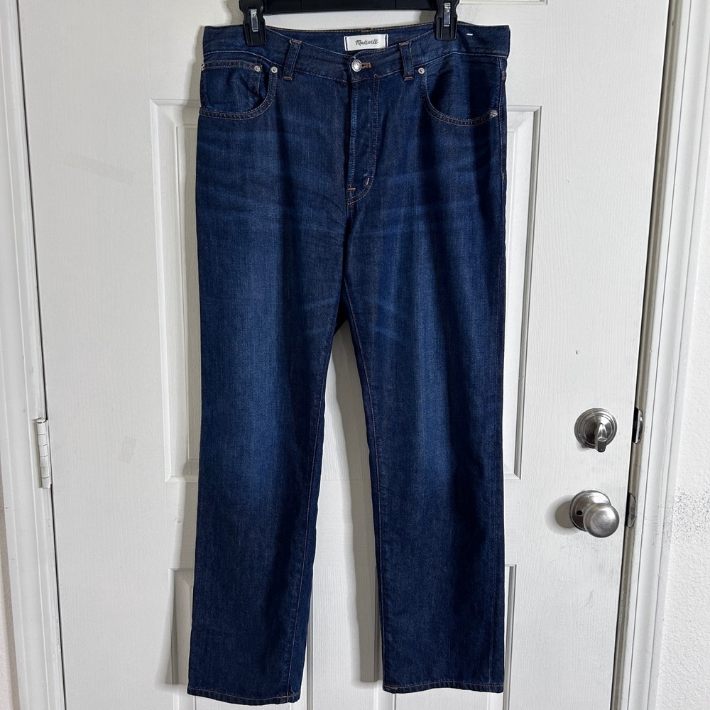 Madewell The Dean Easy Straight Jean in SoftDrape Linen Blend Button Fly size 28 - Picture 4 of 12